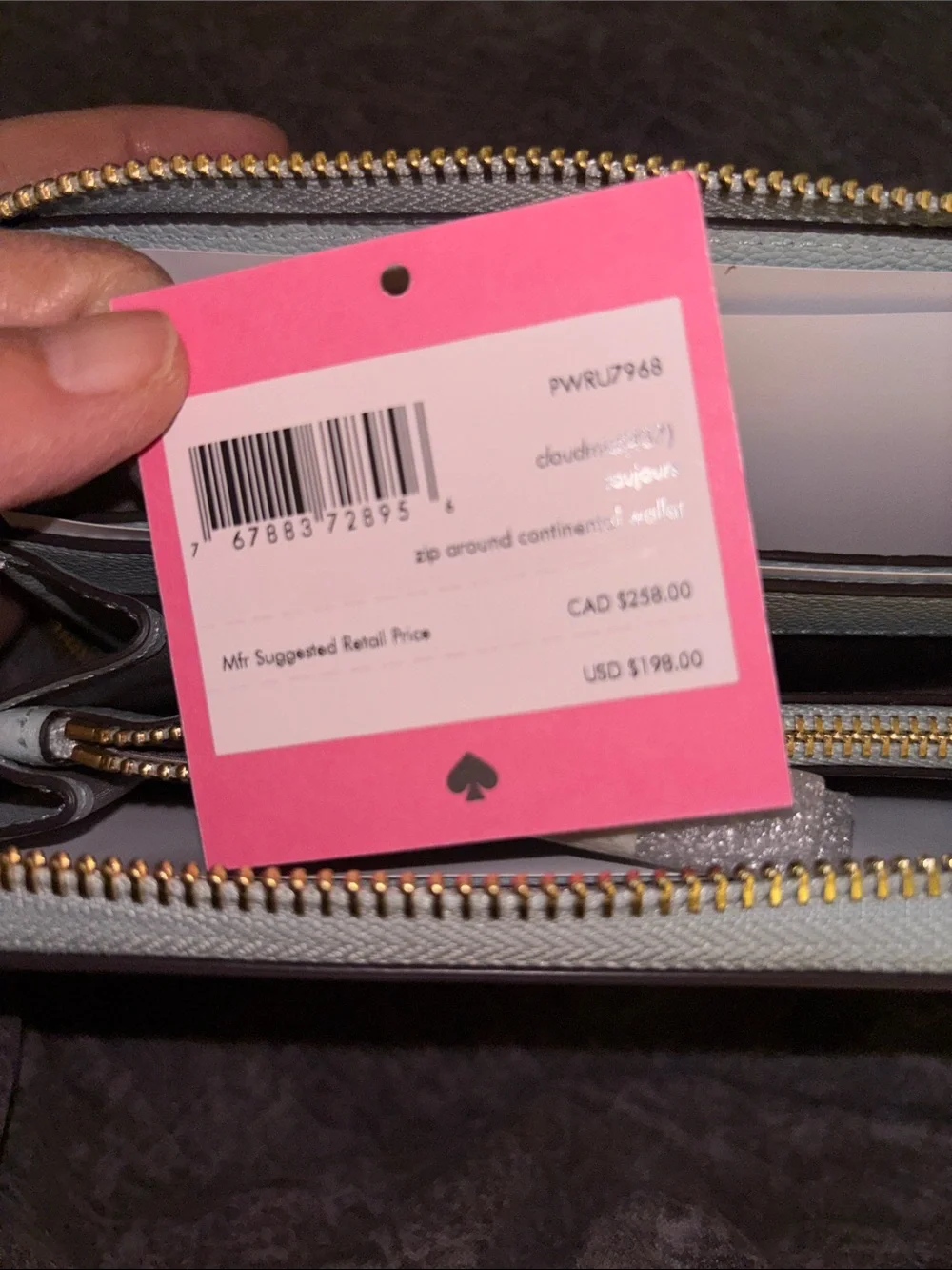 kate spade New York Mint Zip-Around Leather Wallet